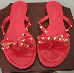 Wild Diva Red Pyramid Sandals